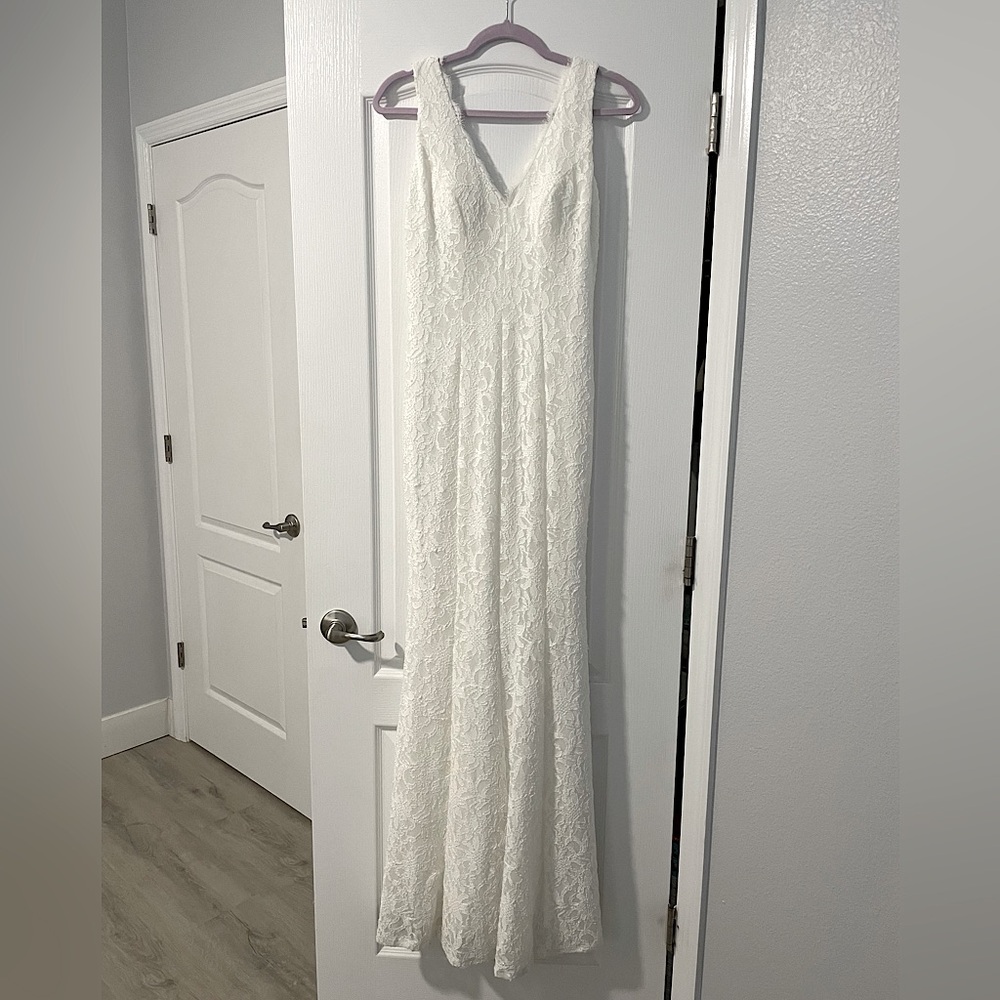 David’s Bridal, DB Studio, Size 4, Ivory, Lace Wedding Dress, NWT - Picture 4 of 9